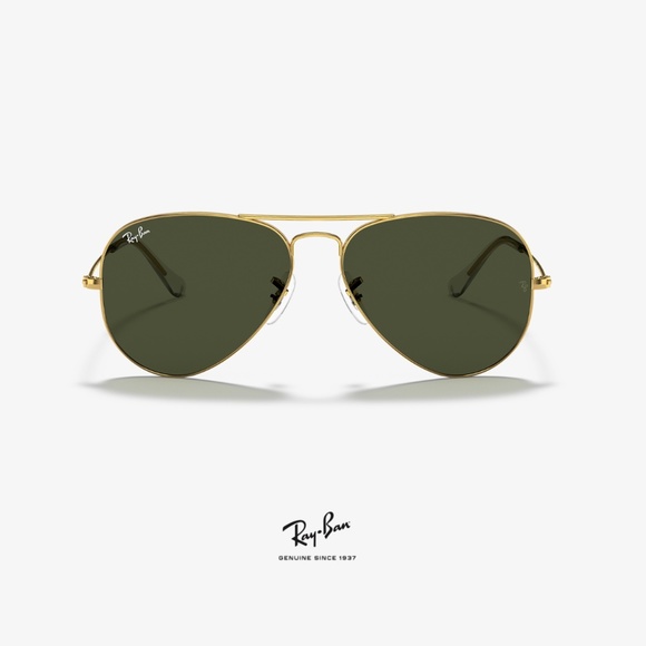 Ray-Ban Gold and Green Aviator Sunglasses - Picture 2 of 5